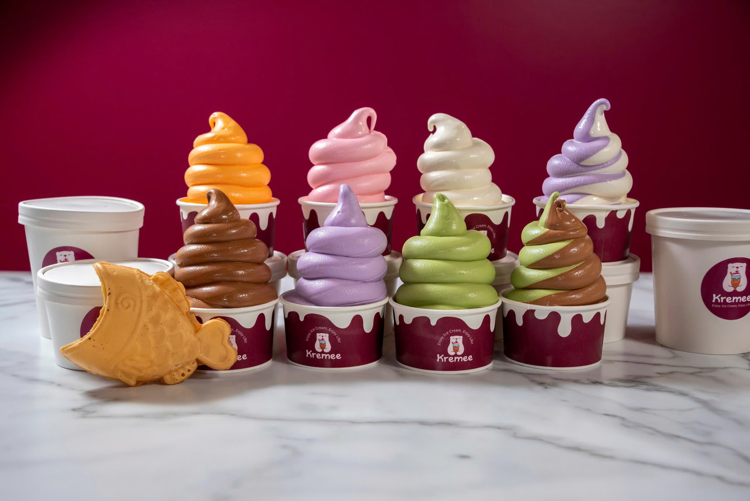 Kremee ice cream cups and taiyaki