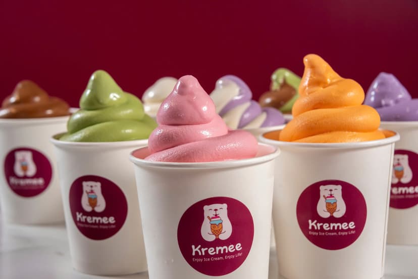 Colorful ice cream cups